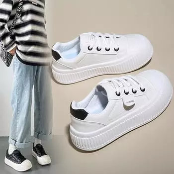 Spring New Muffin Shoes Versatile Student Big Head Shoes Platform Street Casual Shoes Women 35
