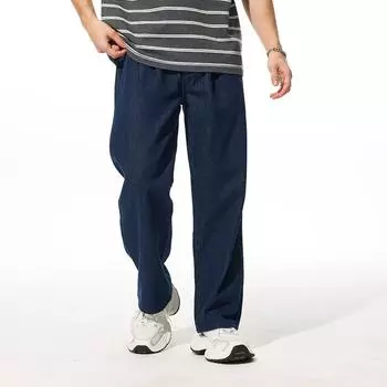 Spring New Narrow Version Wide-leg Loose Straight Wash Jeans Men s Simple Jeans Trousers 28 темно-синий