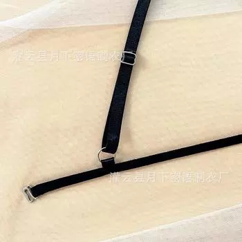 Весенняя новинка черное флокированное сетчатое эротическое нижнее белье с маленькими цветочками, с оборкой, соблазнительная сексуальная пижама для женщин S