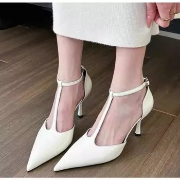 Spring New Pumps Women Fashion Pointed Ladies Elegant Thin High Heel Hollow Out Elegant Woman High Heeled Shoes 35