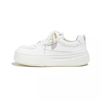 Spring new round head versatile lace-up thick sole heightening sports board shoes casual little white shoes women 34