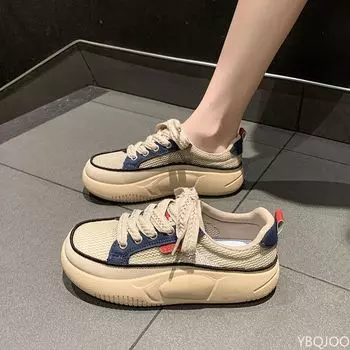 Spring New Thick Soled Shoes Women s Vulcanized Shoes Fashion and Comfortable Women s Shoes Casual Sports Shoes 35