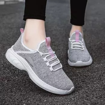 Spring New Travel Shoes Running Shoes Women s Flying Woven Breathable Sports Fitness Lightweight Casual Shoes 36 чёрный