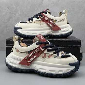 Spring new trend versatile men s thick-soled heightening dad shoes fashionable casual color matching non-slip sports shoes men s shoes 39