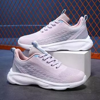 Spring New Versatile Women s Shoes Casual Flying Woven Women s Shoes Lightweight High Elastic Mesh Breathable Running Shoes Women 35