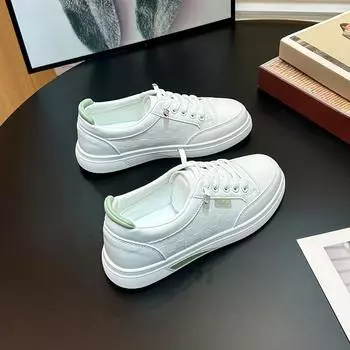 Spring New White Shoes Ins Breathable Low-Cut Casual Shoes Solid Color round Toe Low-Top 35