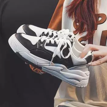 Spring New White Shoes Women s Ins Student Sports Leisure Street Shot Shoes Women s Platform Height Increasing 35