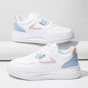 Spring New Women s Casual Sports Shoes 2024 Comfortable Outdoor Skateboard Shoes Women s Lace Up Platform Flat Vulcanize Shoes 35