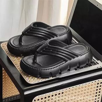 Spring new women s non-slip flip-flops women s casual non-slip seaside vacation beach cool slippers for 35-36 чёрный