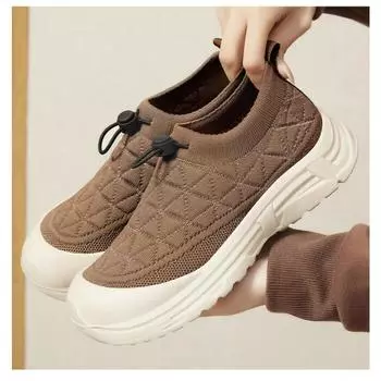 Spring new women s shoes, one foot mom shoes, polyurethane soft soled comfortable women s shoes, cute round toe sneakers women 36
