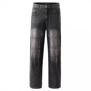 Spring Old American Jeans Men s Straight Trousers S чёрный