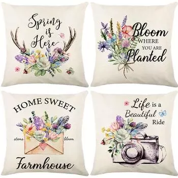 Spring pillow garland car sofa pillow case combination bedroom pillow case does not include pillow core 45*45cm