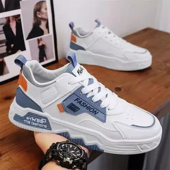 Spring preppy platform shoes, new leather stitched letters, small white shoes, athleisure, versatile and trendy men s shoes 39