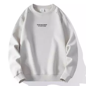 Spring Round Neck Sweater Men Loose Simple Casual Shirt Outdoor Sports Long Sleeve T-shirt Solid Color Fashion Bottoming Shirt M