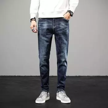 Spring Simple Fashion Jeans for Men s High End Simple Worn White Wash Jeans for Men 28