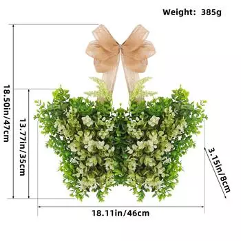Spring Simulated Flower Butterfly Door Hanging Mother S Day Wreath Decorative Pendant, Courtyard Door Hanging Atmosphere Arrangement V3-21 Simulation flower butterfly door hanging