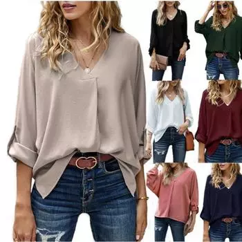 Spring Solid Casual Loose Blouses for Women Fashion Autumn Vintage Women s Oversized Shirts and Blouses Elegant Youth Female Tops XXXL белый