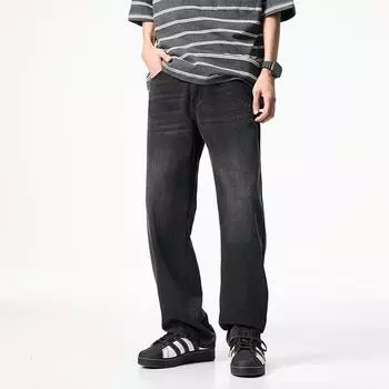 Spring Straight-fit Elastic Waist Laisel Thin Denim Men s Trousers S