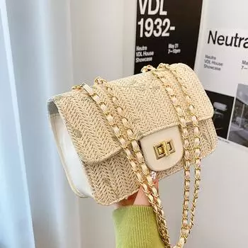 Spring straw woven bag women s 2024 new small fresh lace flower woven saddle bag niche shoulder messenger bag покинуть белый