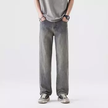 Spring Style Slightly Loose High Street Stretch Straight Jeans Men s Jeans 28