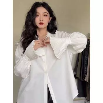Spring Stylish Minority Fashion Chic White Shirt White XL