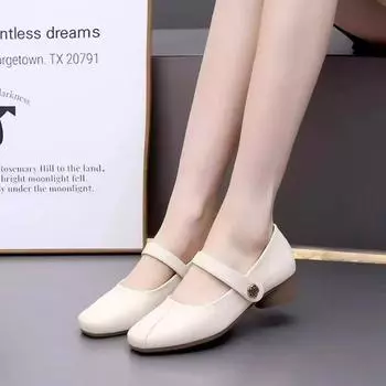 Spring, summer, autumn, four seasons, mother, middle-aged and elderly, comfortable one-word buckle soft-soled casual Doudou women s shoes, fashiona 35 чёрный