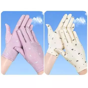 Spring, Summer, Autumn High-Elastic Dancing Fabric Women s Sunscreen Gloves Beige bean paste +[2 pairs]] All yards