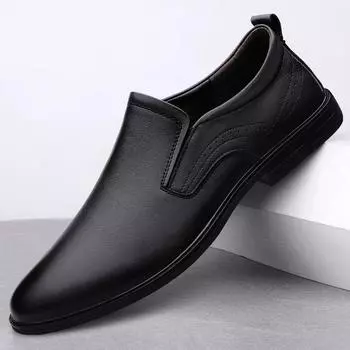 Весенне-летние деловые туфли из натуральной кожи, мужские мокасины, повседневная брендовая мужская обувь для вождения, крутые молодежные мокасины без застежек 37