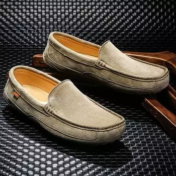 Весна Лето Классические Мужские Кожаные Лоферы Удобные Замшевые Туфли для Вождения Мужские Слипоны На Плоской Подошве Повседневные Мужские Мокасины Hombre 38