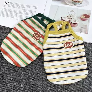Spring Summer Dog Striped Vest Fresh Striped Pet Clothes Dog Camisole Teddy Bear Vest Dog Costumes Dog Shirts for Dogs FB