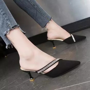 Spring Summer High Heels Slingback Sandals Women s Shoes Pointe Women s Bright Diamond High Heels Elegant Women s High Heels 34 бежевый