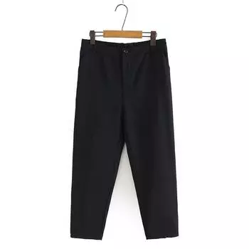 Spring Summer Korean New Plus Size Women s Casual Black Harem Pants Son High Waist Elegant Slim Looking Ankle-Length Suit Pants Black 4XL