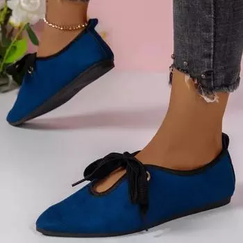 Spring/Summer New Casual Shoes Women s Shoes Soft Fashion Flats Zapatos Women Plus Size 35-43 Pointed Shallow Boat Shoes Mujer 35 синий