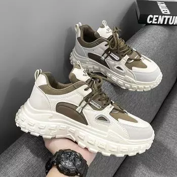 Spring Summer New Men s Casual Shoes Fashion Breathable Soft-sole Sneakers Youth Trendy Platform Running Shoes Zapatillas Hombre 39 зелёный