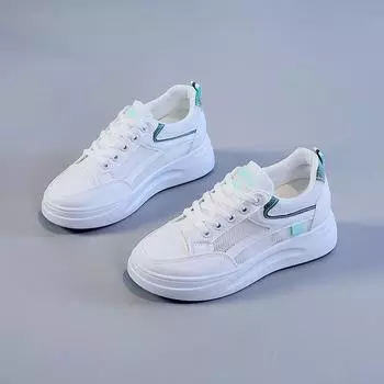Spring Summer New Womens Shoes High Quality Breathable Comfortable Platform Sneakers Female Flats Shoes Fashion Small White Shoe 34 серый