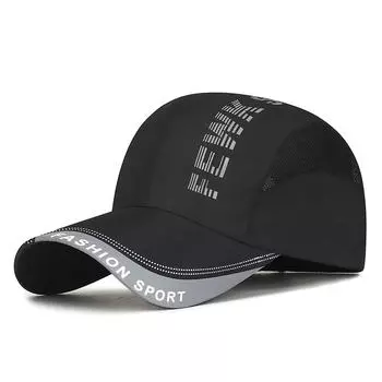 Spring Summer Spliced Mesh Sunscreen Quick-Drying Cap Men Breathable Travel Sunshade Baseball Cap чёрный