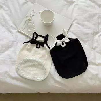 Весна/лето Тонкая одежда для собак Майка-топ для кошек Плюшевые мишки йоркширский терьер для маленьких собак с бантом для домашних животных Дышащая одежда для щенков XS белый