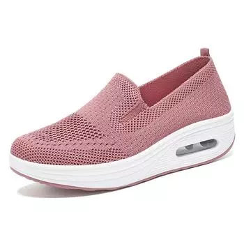Spring Summer women casual sneakers fashion breathable knitted mesh flat walking shoes 2025 new chunky gym swing female footwear 36 белый