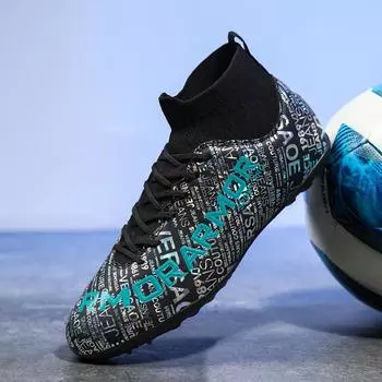 Spring trend personalized high-top broken nail football shoes men s and women s youth training shoes artificial turf student competition shoes 31