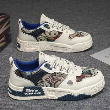 Весенние модные мужские повседневные кроссовки дизайнерские роскошные универсальные туфли на толстой платформе студенческие туфли для скейтборда теннисные туфли Hombre 39 синий