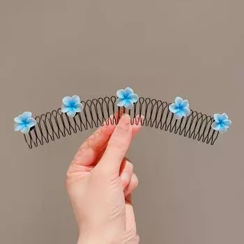 Spring U Shape Hair Styling Comb Headband Fixed Combs Invisible Extra Hair Holder Teeth Hair Accessories Flower Hairpin