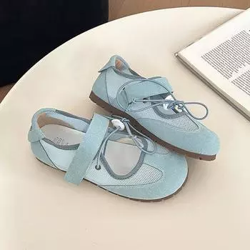 Spring versatile Mary Jane shoes niche fashion silver ballet shoes women s casual shoes 35