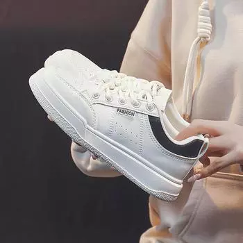Spring White Shoes New Ins Female Student Platform Height Increasing Sports Board Shoes Casual 35