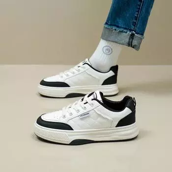 Spring White Shoes New Ins Women s Platform Height Increasing Sports Board Shoes 35