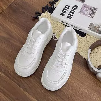 Spring women s shoes 2025 new breathable little white shoes children s Korean version versatile flat-soled sports shoes casual board shoes t 35 белый