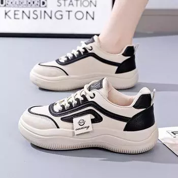 Spring women s shoes new breathable little white shoes children s Korean version versatile platform sports shoes casual board shoes dad trendy shoes 35