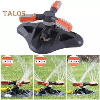 Спринклер для газона с 3 рычагами, вращающимися на 360 градусов. Настраиваемая зона распыления. Универсальная простая установка. Крепление для спринклера для сада. A