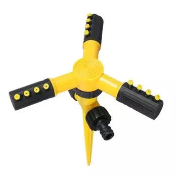 Спринклер для газона с колышком, конструкция с 3 рычагами, большая площадь покрытия, регулируемый на 360 градусов, вращающийся на 360 градусов спринклер для воды в саду и дворе