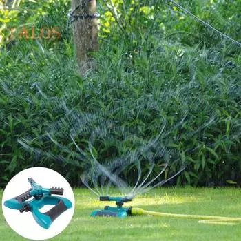 Спринклер для газона с вращением на 360 градусов, 2 режима, регулируемая большая зона покрытия, автоматический спринклер для сада и двора с поворотным рычагом озеро синий