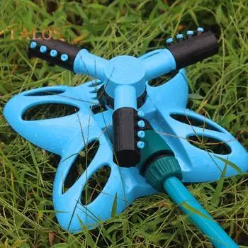 Спринклер для газонов с вращением на 360 градусов и герметичной системой с 3 рычагами. Система орошения с большой площадью покрытия. Простая сборка. Автоматический спринклер для воды. синий